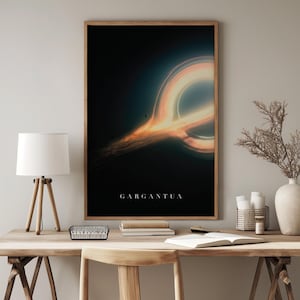 Black Hole Art Poster Gargantua, Interstellar Movie Poster Wall Décor, Gaming room décor, living room wall print
