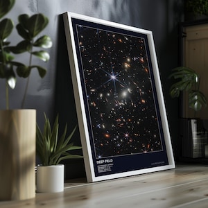Gerahmtes NASA Tieffeld - James Webb-Teleskop - Zeitgenössische Astrofotografie Kunst - Weltraum - Wanddeko - gerahmte Wandkunst