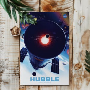 Hubble Telescope Wall Art Poster - Framed Space Photography Print for Astronomy Lovers, Modern Science Decor, Gift for Star Gaze Enthusiasts