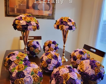 Kissing Ball Round Centerpieces & Trumpet Vase Centerpieces