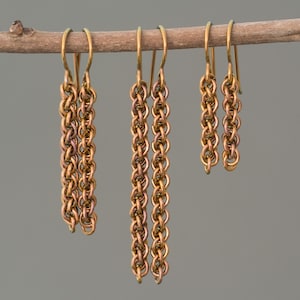 Niobium Chainmail Earrings - golden apricot
