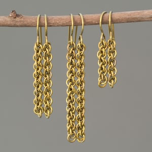 Niobium Chainmail Earrings - bright yellow