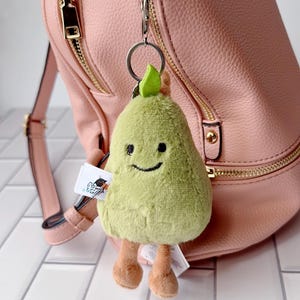 Chaveiro de pelúcia em forma de pera, pingente de bolsa em forma de pera