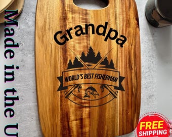 Grandpa Birthday Gift, Personalized Cutting Board, Custom Engraved Cutting Boards