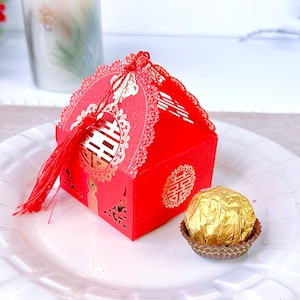 Chinese Asian Wedding Favors With FERRERO ROCHER Chocolate, Bridal Shower Favors, Asian Party Favors, Chinese Wedding Favors For Guests