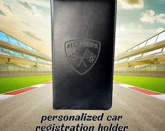Personalized Leather Car Registration and Insurance Card Holder, Vehicle Glovebox Organizer,  Gift for Him