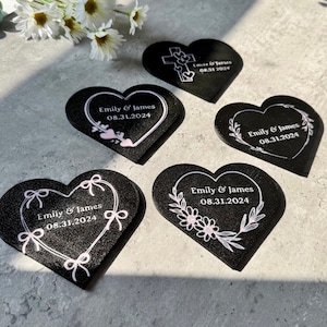 Personalized Heart Wedding Favor Coasters: Custom Bridal Shower Gifts