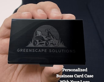 Tarjetero de acero inoxidable, estuche personalizado para tarjetas de visita, regalos de oficina para nuevos empleados