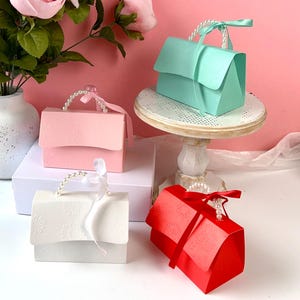 Purse Favor Boxes: Elegant Paper Handbags - Wedding, Shower, Party (Set of 10