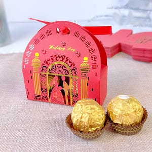 Chinese Asian Wedding Favors With FERRERO ROCHER Chocolate, Bridal Shower Favors, Asian Party Favors, Chinese Wedding Favors For Guests