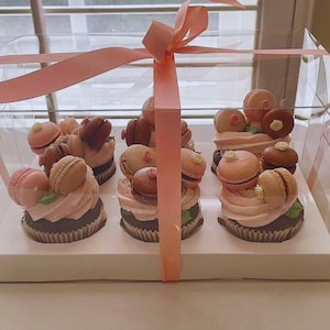 Clear Tall Cupcake Boxes 10 Packs - Dessert Muffins Container 6 Holes