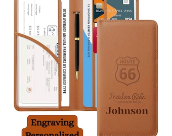 Personalized Leather Car Registration and Insurance Card Holder, Vehicle Glovebox Organizer, New Driver Gift