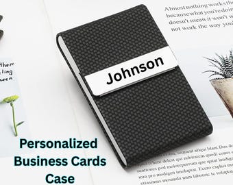 Visitenkartenetui aus Leder, personalisierter Kreditkartenhalter mit RFID-Blocker, individuell graviert