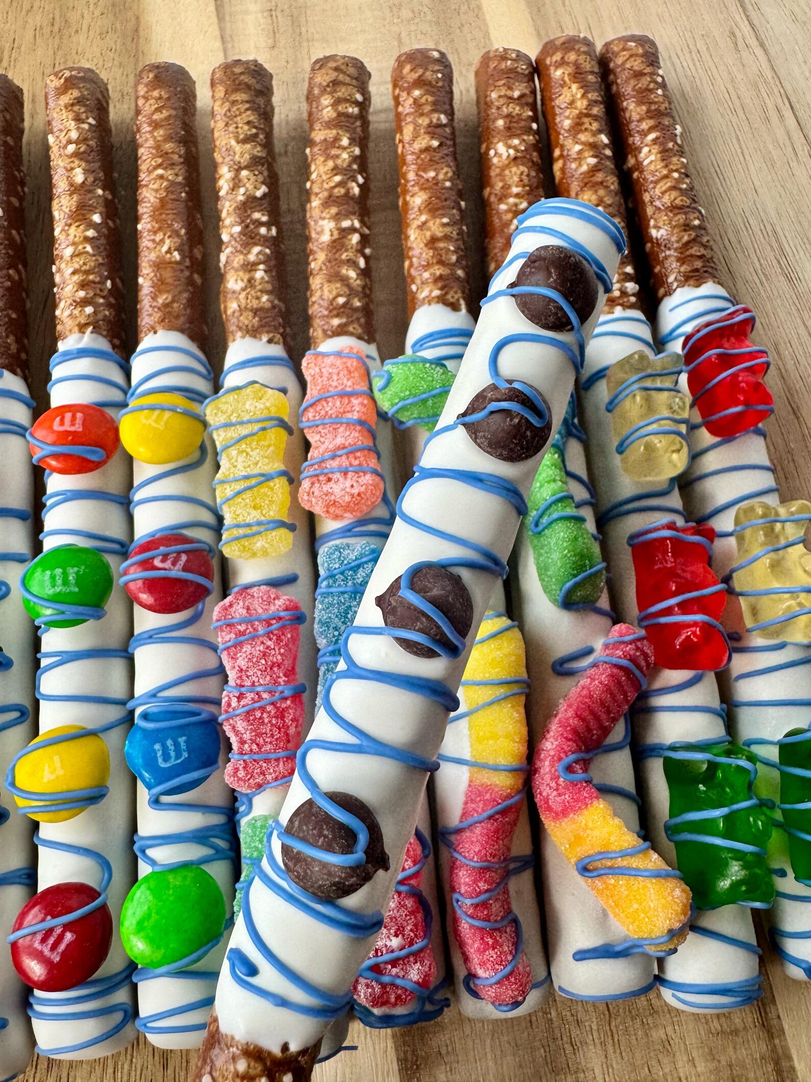 Candy Chocolate Covered Pretzel Rods for Kid Birthday Party Favors ...