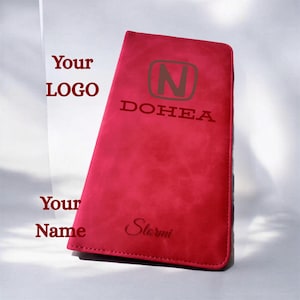 Personalized Auto Insurance Folder, Custom Business Gift, Company Logo Engraved Leather Car Document Holder