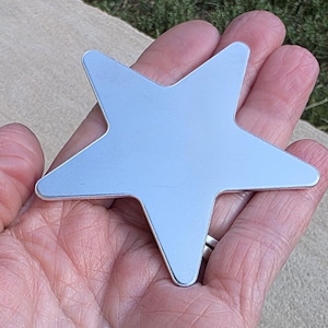 2.75 inch 14g (10) Star Shape Ornament Blanks 14 Gauge Aluminum Star Shape Christmas Ornaments Rounded Ends Debur and Tumble Polished Blanks