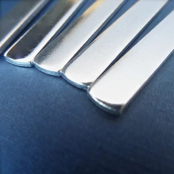 3/8 x 4" (5) 14gS 1100-0 Pure Aluminum Stamping Blank 14 Gauge Soft Bracelet Jewelery Cuff (.95cm wide) Tumble Polished with Flat Ends