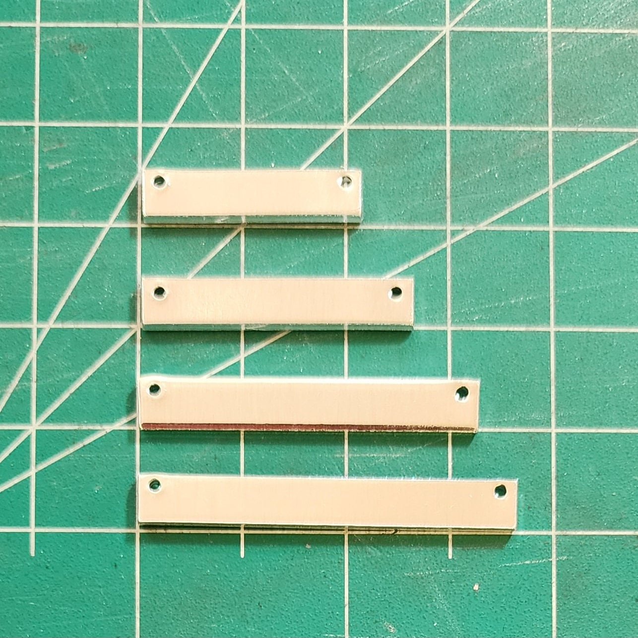 1/4 x 1-1/4" (20) 14gS Bar Necklace Silver Tone Aluminum with (2) 1.5mm Holes Great Stamping Blanks More Sizes Available