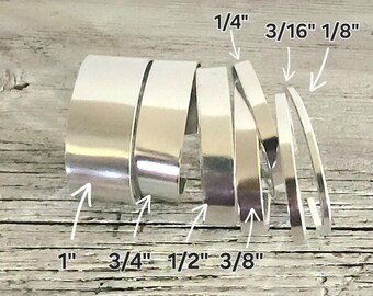 3/8 x 6" (20) 12gS Aluminum Cuff Bracelet Stamping Blank Tumbled Polished Cuffs 1100 Soft Aluminum Bracelet Metal Stamping Flat Rounded Ends