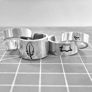 Anelli in alluminio grezzi da 3/8 x 2" 16 g (10) calibro 16, alluminio morbido 1100-0 lucidato a tamburo, retro aperto - arriveranno piatti con estremità arrotondate