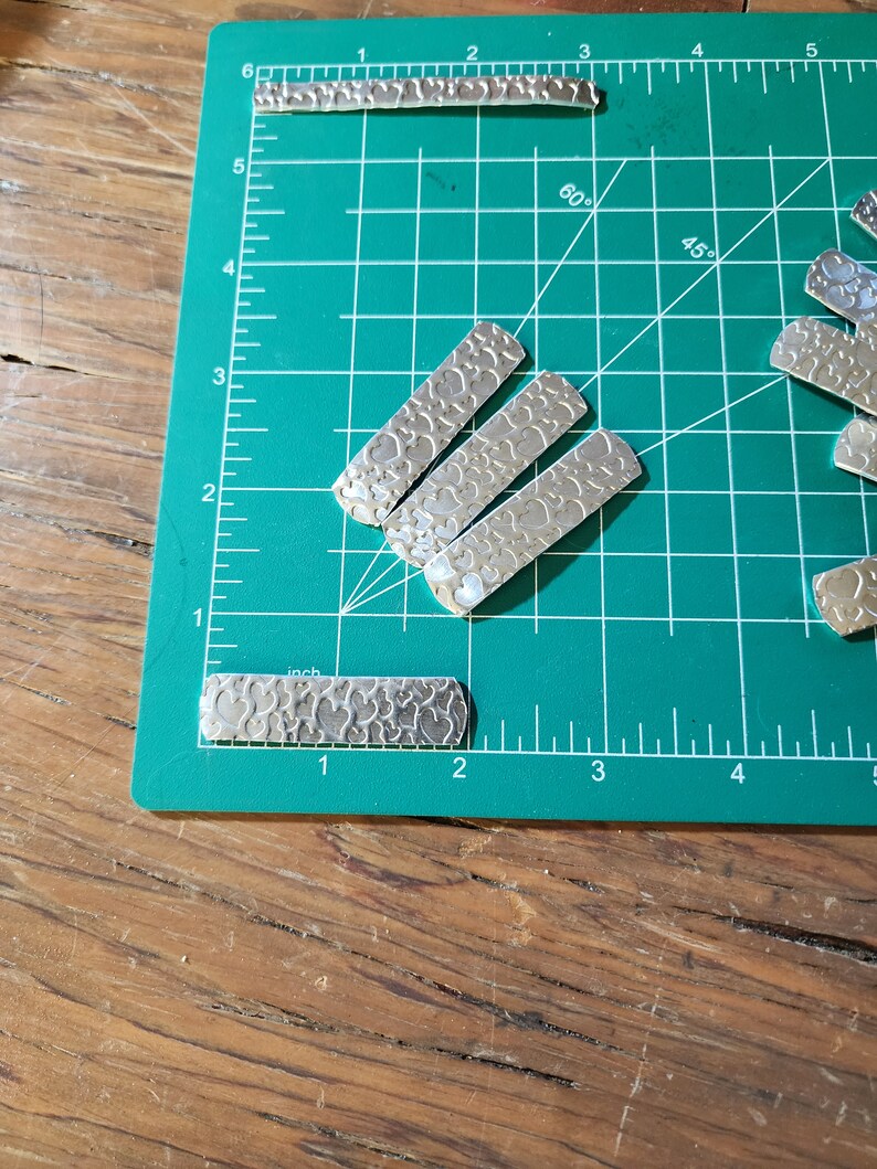 3/8 X 2 Hand Drawn Hearts Ring Blanks 25 14gs Aluminum 14 Gauge Soft