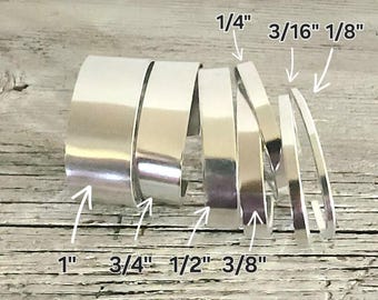 1/8 x 6" (50) 14g armbandsämnen 14 Gauge Aluminium Trumlad Polerad Metall Stämplad Ämne Gör-det-själv Armband Platta Rundade Ändar