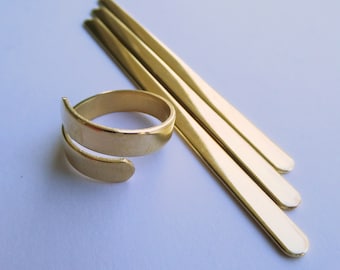1/8 x 3&quot; (10) 16gS NEW! Red Brass Ring Blanks Tumble Polished Dead Soft Temper Flat Rounded Ends, Tumble Polished and Other Sizes