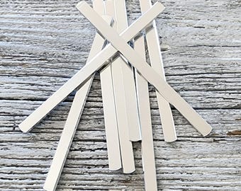 1/4 x 4&quot; 14 gH (50) bindstaafvormstukken 3003 14 gauge hard, sterk en flexibel aluminium getrommeld metaal stempelen blanco 50 stuks plat met afgeronde uiteinden