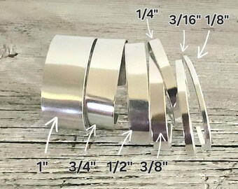 1/4 x 6" 12gS (15) Cuffs 12 Gauge Soft Aluminum 1100 Metal Stamping Blank Flat Rounded Ends Tumble Polished Bracelet Cuffs