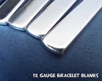 1/4 x 6" (15) Bracelet Cuffs Very Thick 12 Gauge Soft 1100 Aluminum Metal Stamping Blank Flat Tumbled Polished with Rounded Ends