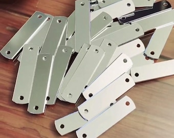 3/8 x 1-1/2" (15) 14gH ID Tags Polished Metal Stamping Blanks 3003 Commercially Pure Rectangle Aluminum Two 3mm Holes