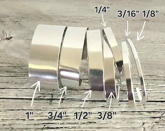 5/8 x 6" (10) 14gS NEW SIZE! Aluminum Cuff Blanks 1100 Soft Aluminum Bracelet Blanks Flat and Rounded Ends Allsizes available