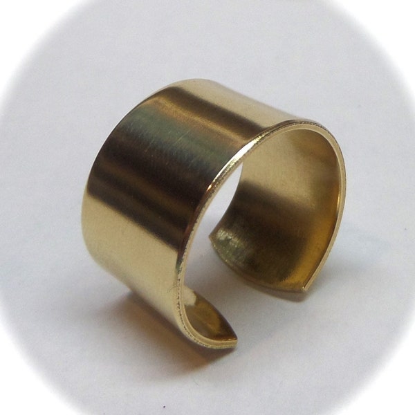 1/2 x 2-1/2" 18gS Brass (100) Ring Blanks Tumble Polished Soft Temper Open Back Flat Rounded Ends, Tumble Polished and Other Sizes Available