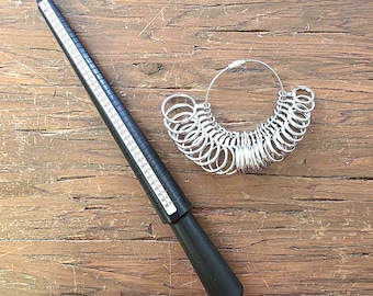 Ring Sizing Kit. Ring Measuring Stick and Finger Size Metal US