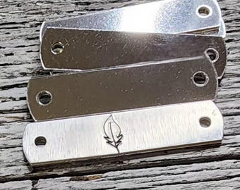 20 Blanks 3/8 x 2" 14G ID Tags Metal Stamping Blanks 3003 Commercially Pure Rectangle Aluminum Two 3mm Holes
