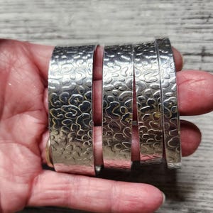 1/4 x 6" 14gS (10) Cheetah Pattern Ring Blanks Rolling Mill or Press Textured Aluminum 14 Gauge Soft Come Tumble Polished with Round Ends