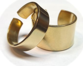 1/4 x 2-1/2&quot; (10) 18gS NEW! Red or Yellow Brass Ring Blanks Tumble Polished Soft Temper Open Back Flat Rounded Ends, Tumble Polished