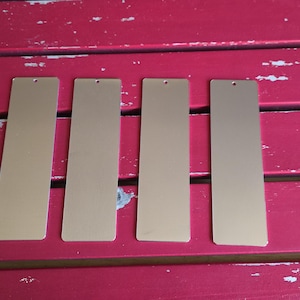 1-3/4 x 7" 16gH (10) Bookmark Aluminum 3003 Hard Pure Aluminum Metal Stamping Blank Bracelet Cuff with 4 Rounded Corners or Square 3mm Hole