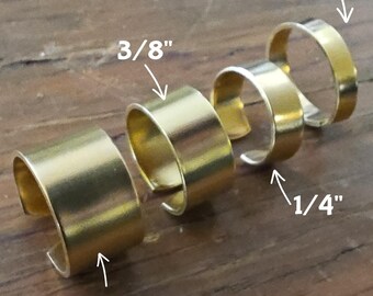 3/8 x 2-1/4" (50) 18gS Red Brass Ring Blanks Tumble Polished