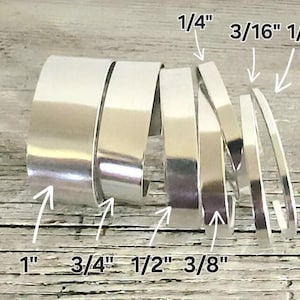 3/8 x 4&quot; (5) 14gS 1100-0 Pure Aluminum Stamping Blank 14 Gauge Soft Bracelet Jewelery Cuff (.95cm wide) Tumble Polished with Flat Ends