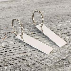 1/2 x 2&quot; (10 Blanks) 14g Aluminum Keychain Rectangles Pure Aluminum Rectangle with One 3mm Hole