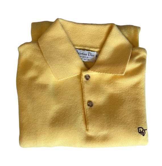 Christian Dior Monsieur, Vintage Christian Dior Monsieur Men’s Long Sleeve Knit Collared Sweater Size M