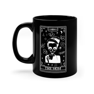 A mãe | caneca cerâmica preta do cartão de Tarot 11oz | Presente para mamãe