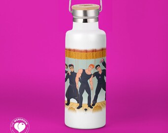 Wasserflasche NSYNC Special Edition, Queer Art, Schwule Prinzen, LGBTQ-Flasche, Gay Pride, Musik-Ikonen, Parodie Art, Wasserflasche, lustige Flasche