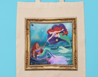 トートバッグ パート オブ ユア ワールド スペシャル エディション、リトル マーメイド、アリエル姫、楽しいアートワーク、ディズニー プリンセス、楽しいトートバッグ、キャンバス バッグ