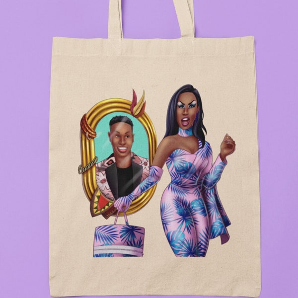 Tote Bag Shea Coulee DraGlam, Queer Artwork, Drag Queens, LGBTQ Tote Bag, Gay Pride Merchandise, Drag Race, Rupaul, Fun Tote Bag, Canvas Bag