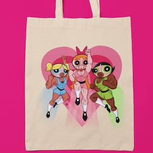 Sacola Tote Sailor The Powerpuff Boys Edição Especial, Diversão Queer, Heróis Gays, Orgulho Gay, Desenho Clássico Gay, Sacola Tote Gay, Bolsa de Lona, +18