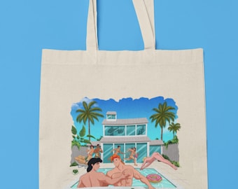 Tote Bag Pool Party Princes Special Edition, Queer, Gay, LGBTQ Bag, Gay Pride Merchandise, Parody Art, Gay Pool, Tote Bag, Canvas Bag, +18