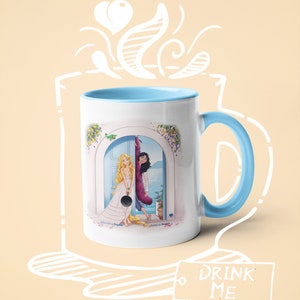 Coffee Mug Mamma Mia Movies, Princess, Rapunzel, Tangled, Fun Houseware, Movie Parody, Parody Artwork, Classic Movies, Fun Mug, Drinkware