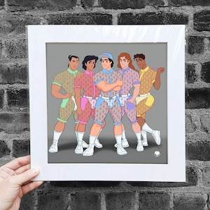 Matted Poster Princes Lace Special Edition, Queer Artwork, Gay Princes, LGBTQ Poster, Gay Pride, Gay Classic Cartoon, Home Decor, Wall Decor